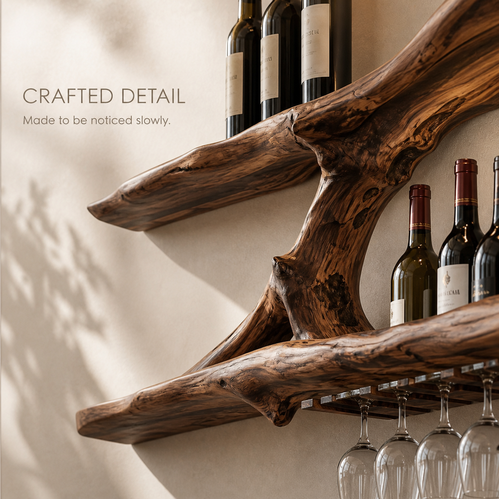 Elara Curved Natural Wood Wine Holder - Design 339 - product image 06