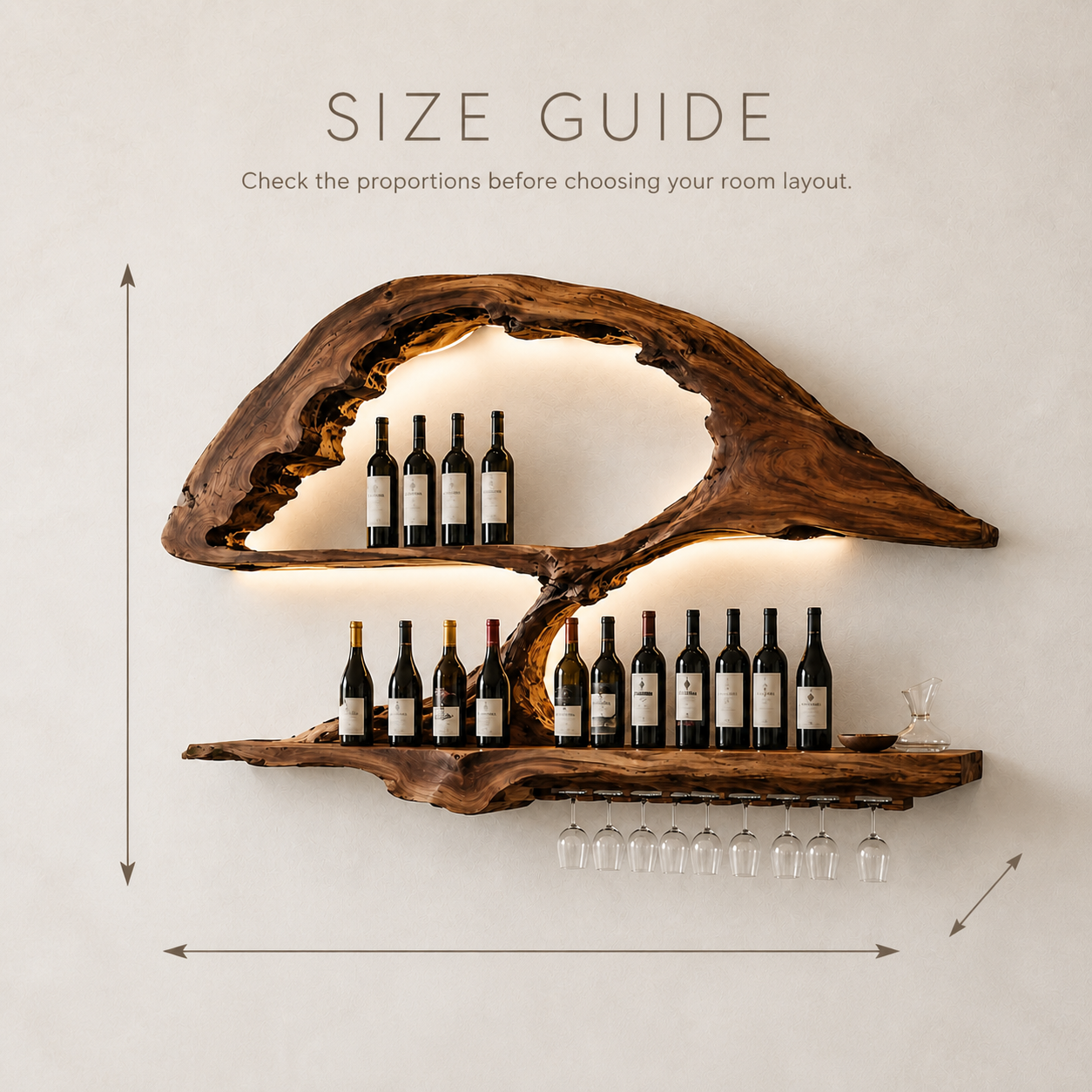 Elara Curved Natural Wood Wine Holder - Design 339 - product image 08