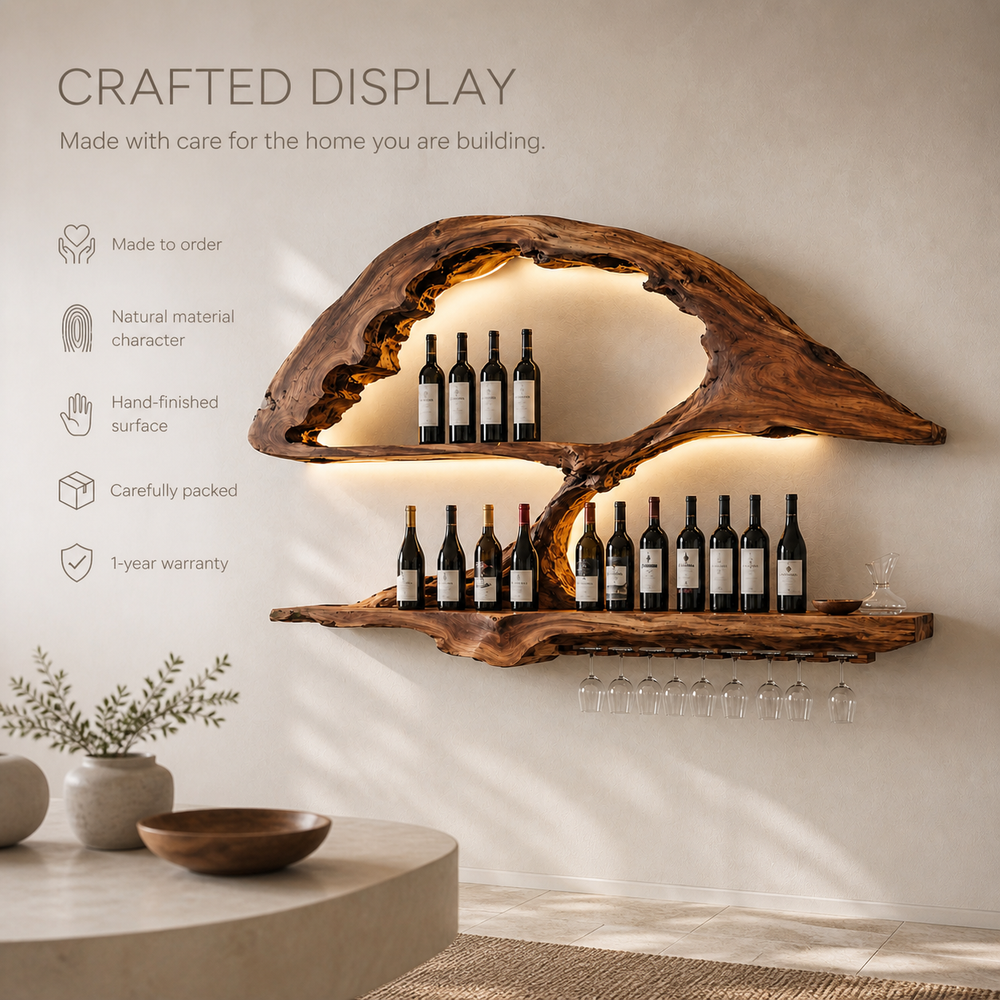 Elara Curved Natural Wood Wine Holder - Design 339 - product image 09