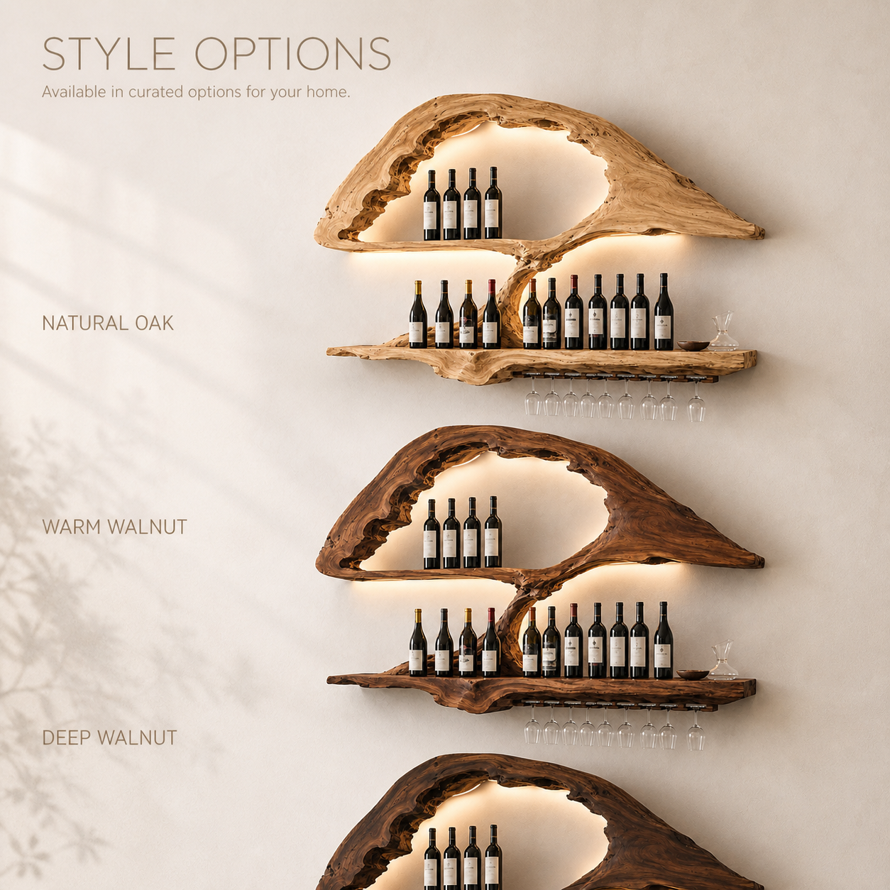 Elara Curved Natural Wood Wine Holder - Design 339 - product image 11