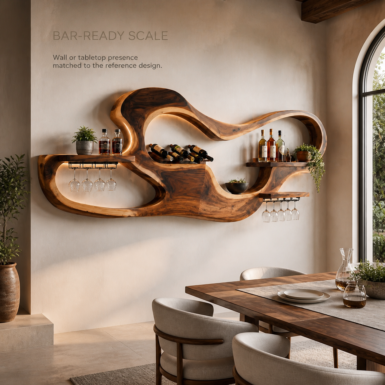 Veyra Natural Wood Wall Wine Rack - Design 340 - product image 04