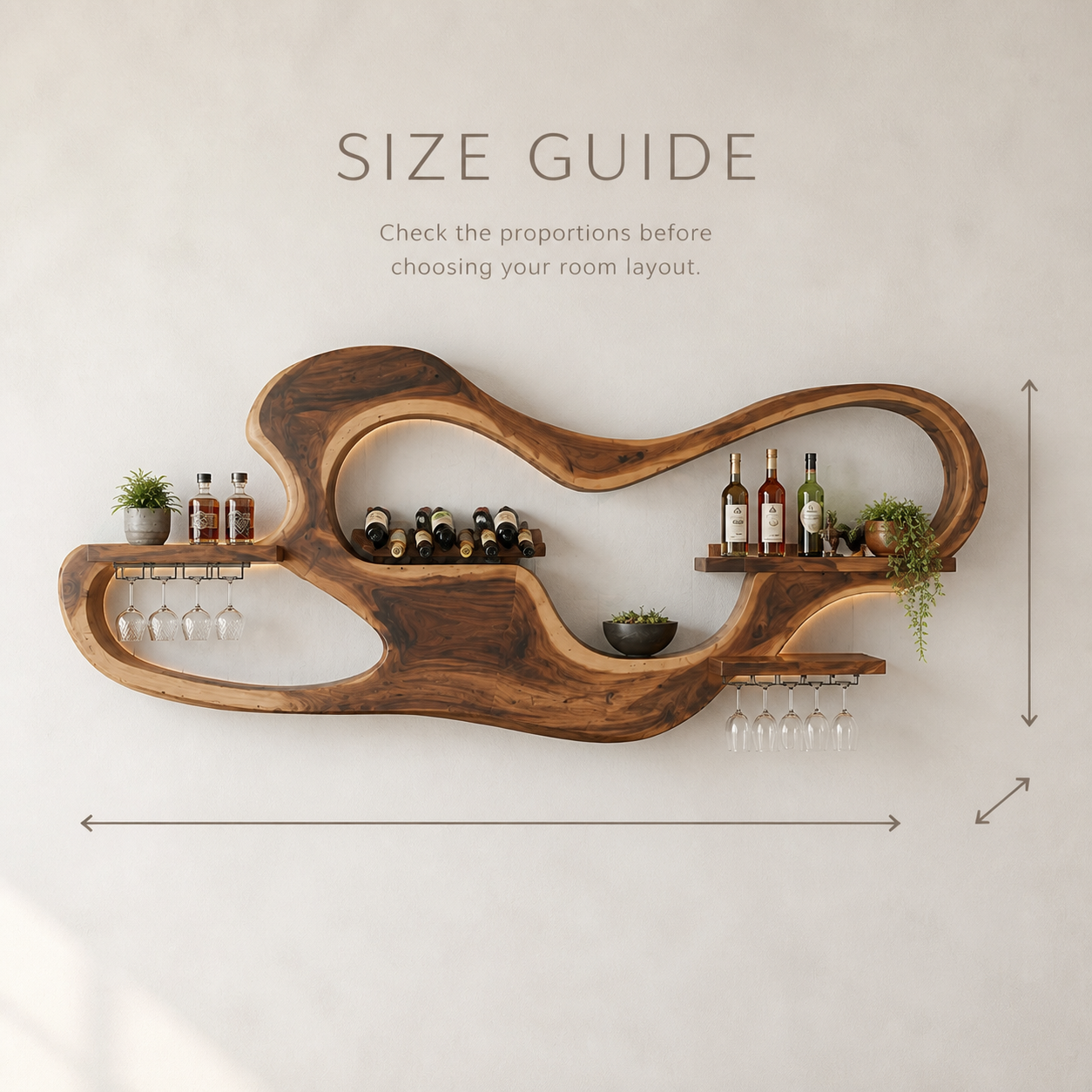 Veyra Natural Wood Wall Wine Rack - Design 340 - product image 08