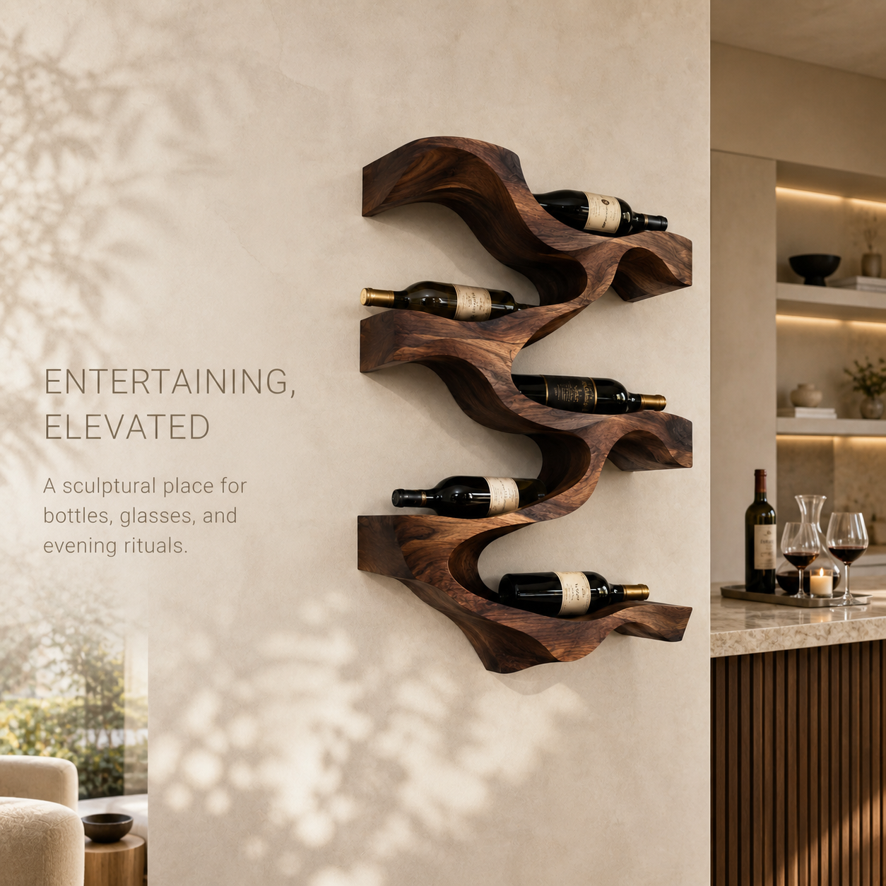 Avery Sculptural Wall Wine Rack - Design 342 - product image 02