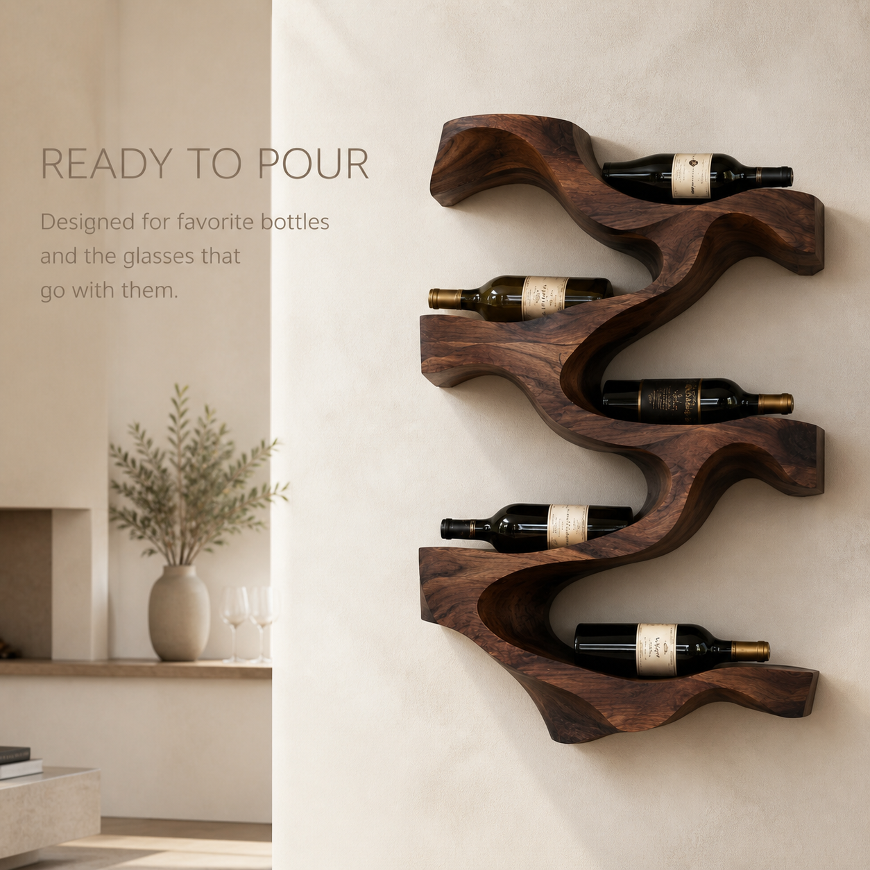 Avery Sculptural Wall Wine Rack - Design 342 - product image 07