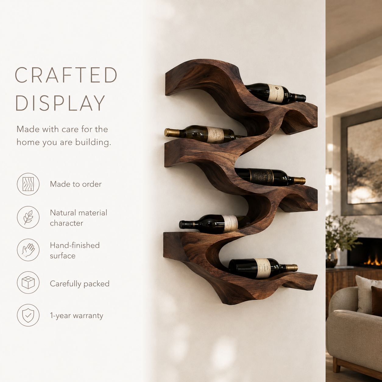Avery Sculptural Wall Wine Rack - Design 342 - product image 09