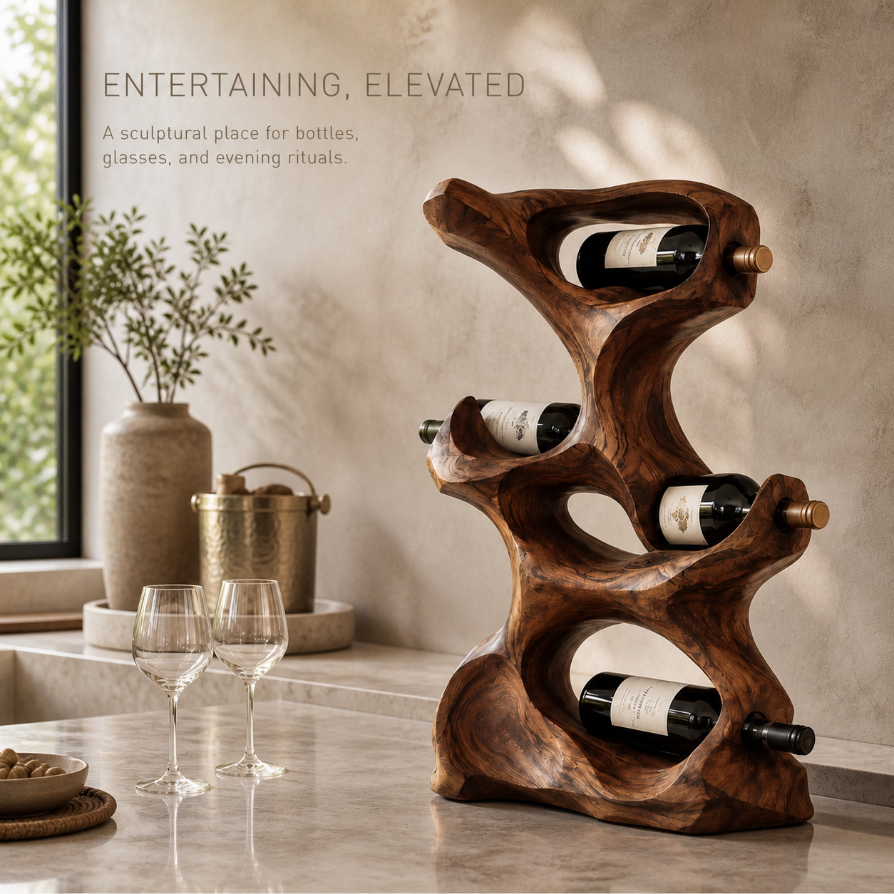 Rowan Natural Wood Counter Wine Holder - Design 343 - product image 02