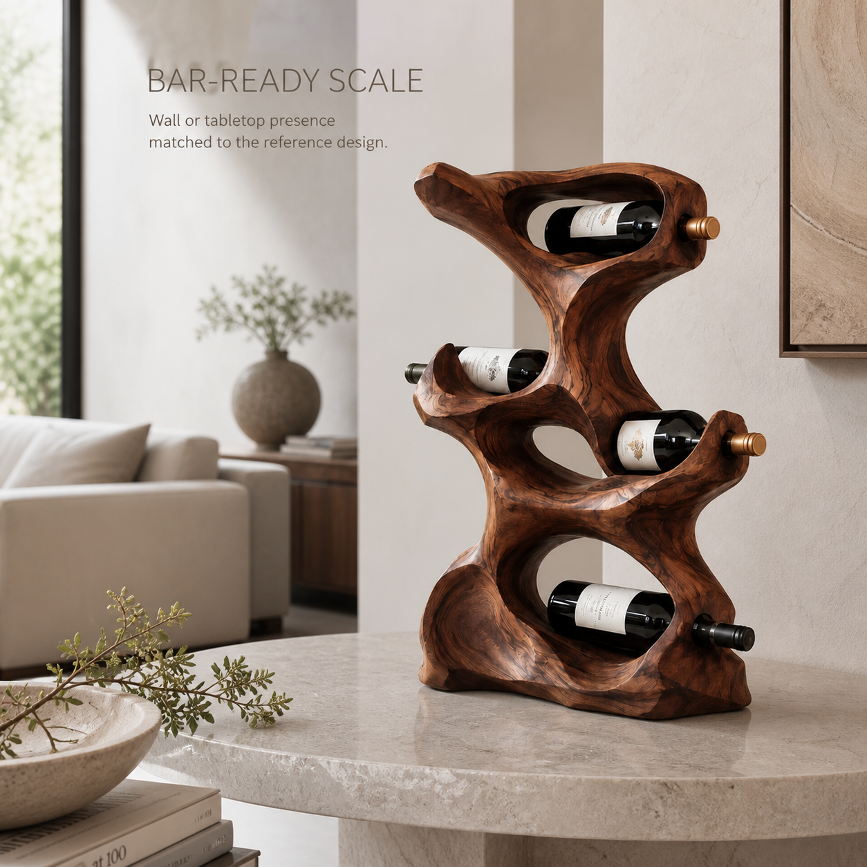 Rowan Natural Wood Counter Wine Holder - Design 343 - product image 04