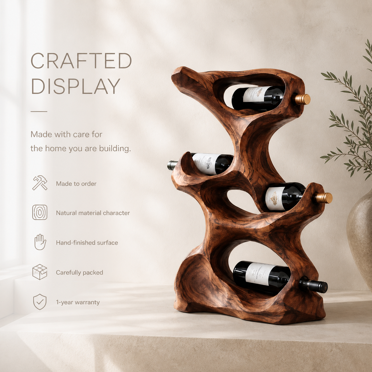 Rowan Natural Wood Counter Wine Holder - Design 343 - product image 09