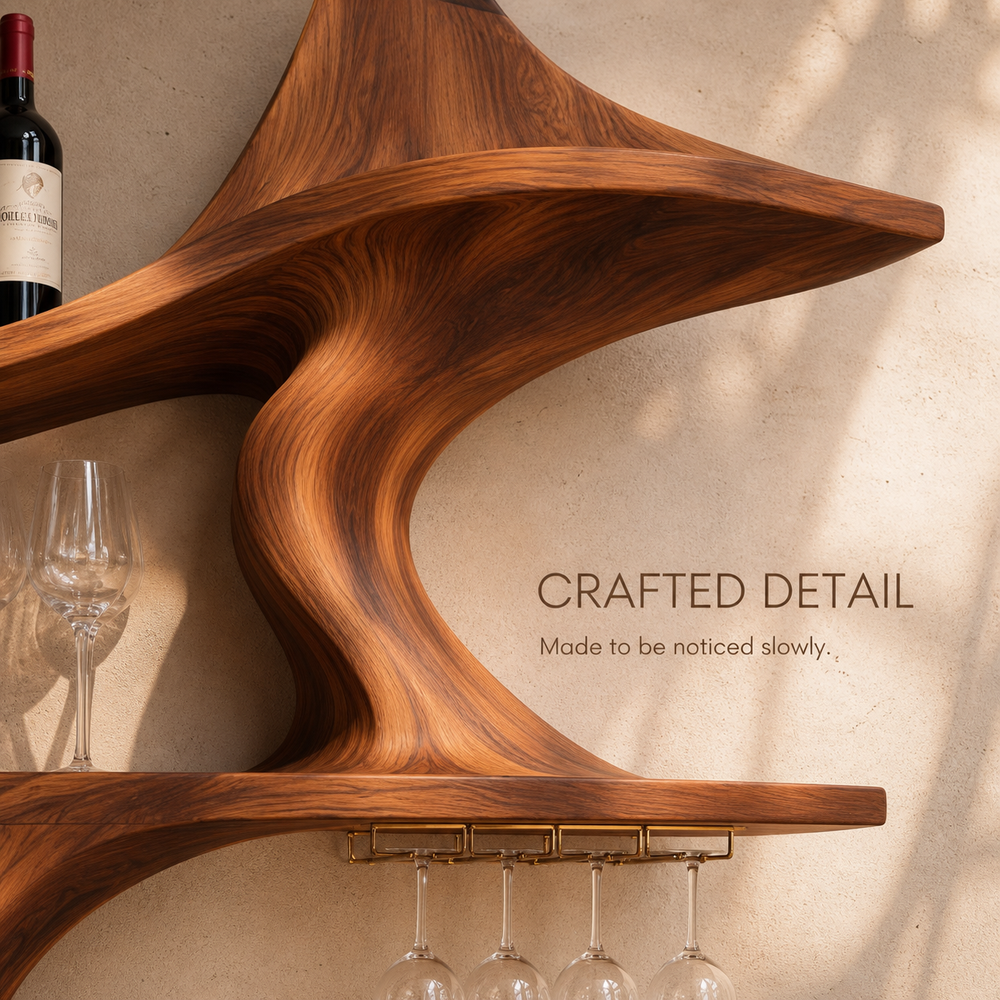 Elara Curved Natural Wood Wine Holder - Design 347 - product image 06