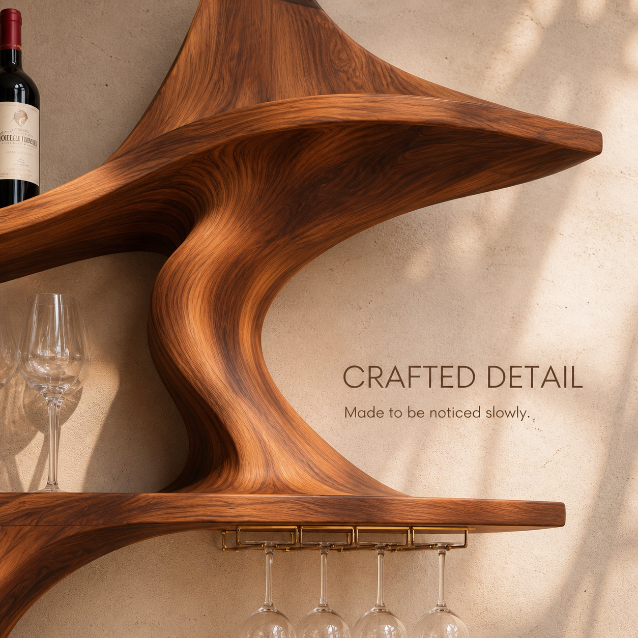 Elara Curved Natural Wood Wine Holder - Design 347 - product image 06