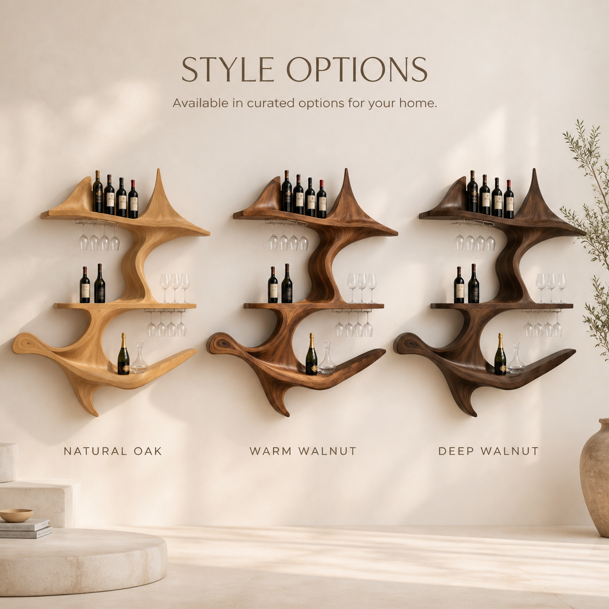 Elara Curved Natural Wood Wine Holder - Design 347 - product image 11