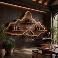 Veyra Natural Wood Wall Wine Rack - Design 348 - main view