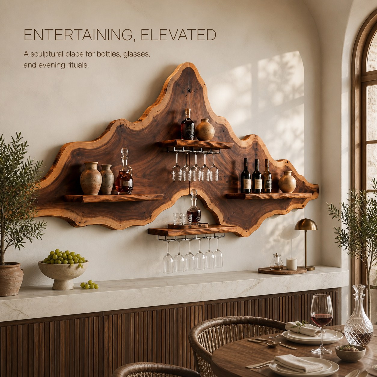 Veyra Natural Wood Wall Wine Rack - Design 348 - product image 02