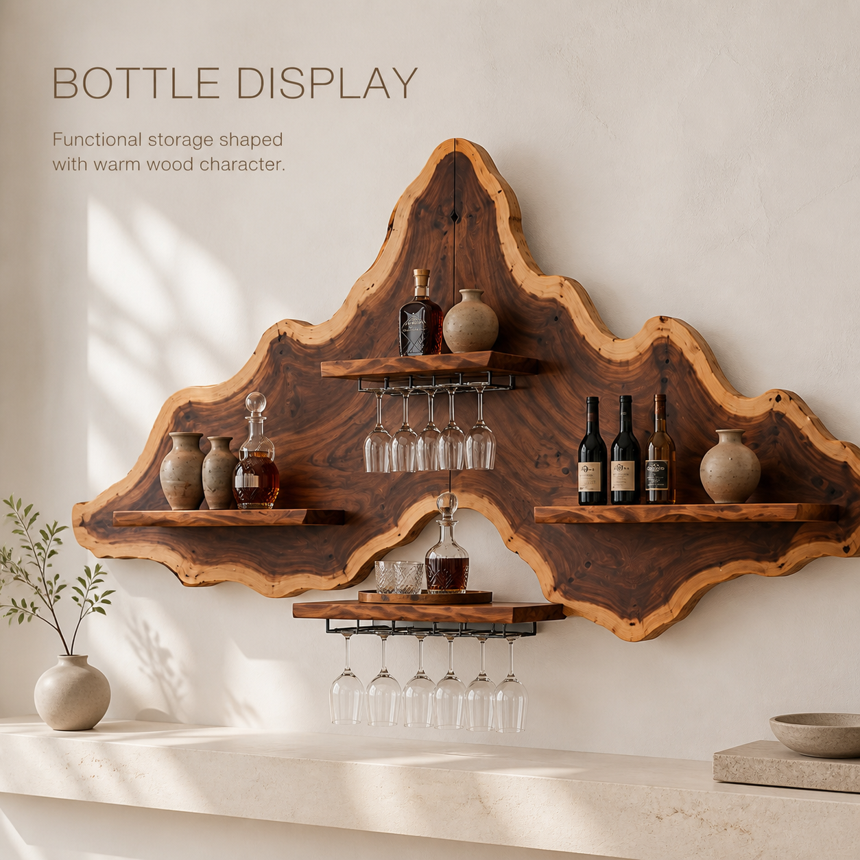 Veyra Natural Wood Wall Wine Rack - Design 348 - product image 03