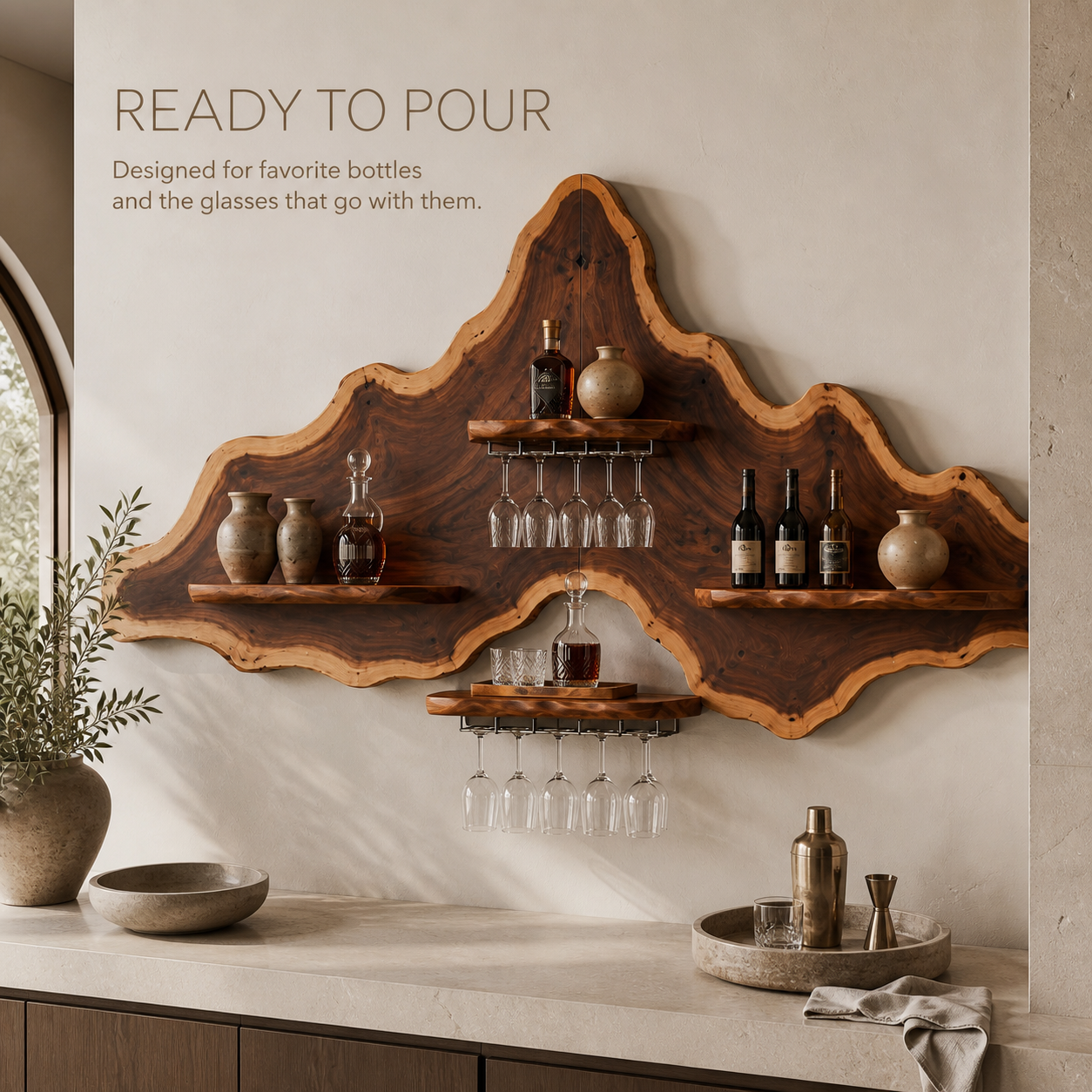Veyra Natural Wood Wall Wine Rack - Design 348 - product image 07