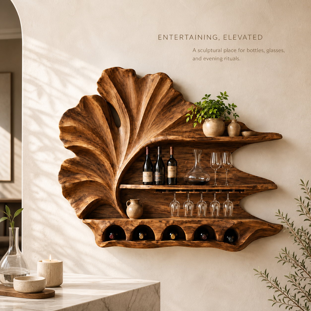 Avery Sculptural Wall Wine Rack - Design 350 - product image 02