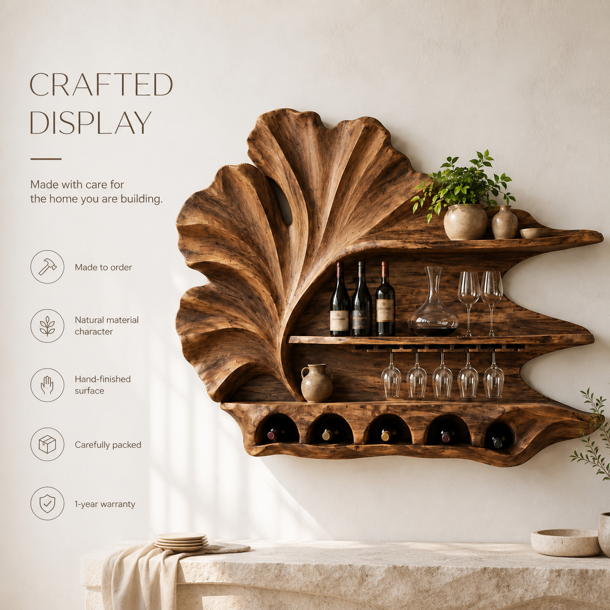 Avery Sculptural Wall Wine Rack - Design 350 - product image 09