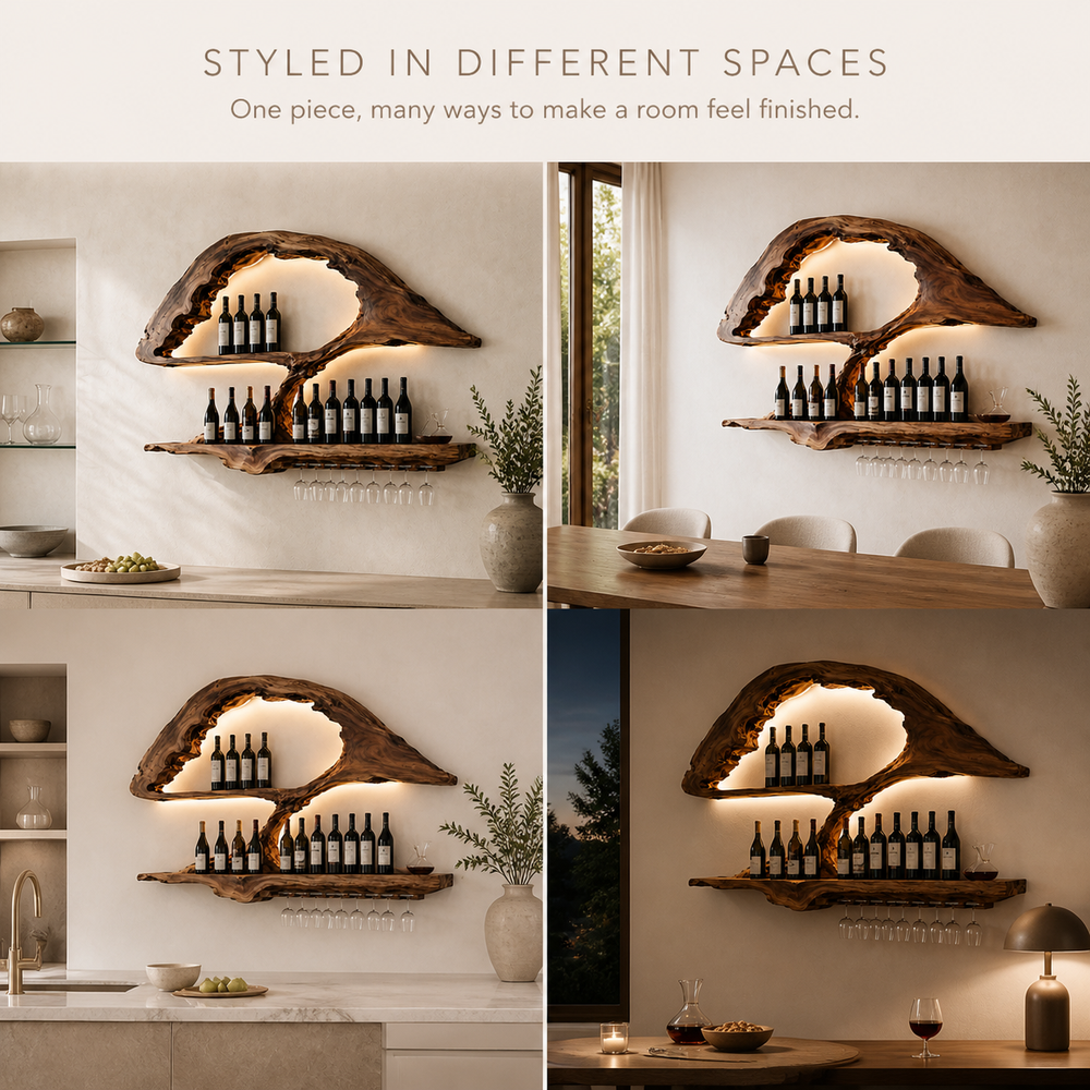 Rowan Natural Wood Wall Wine Holder - Design 351 - product image 10