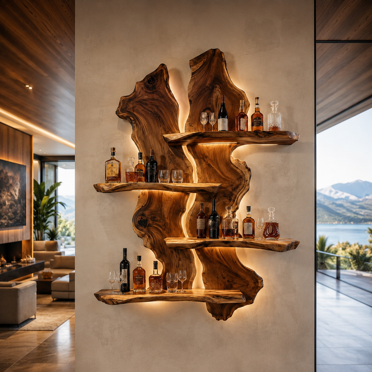 Isla Home Bar Wall Wine Holder - Design 353 - main view