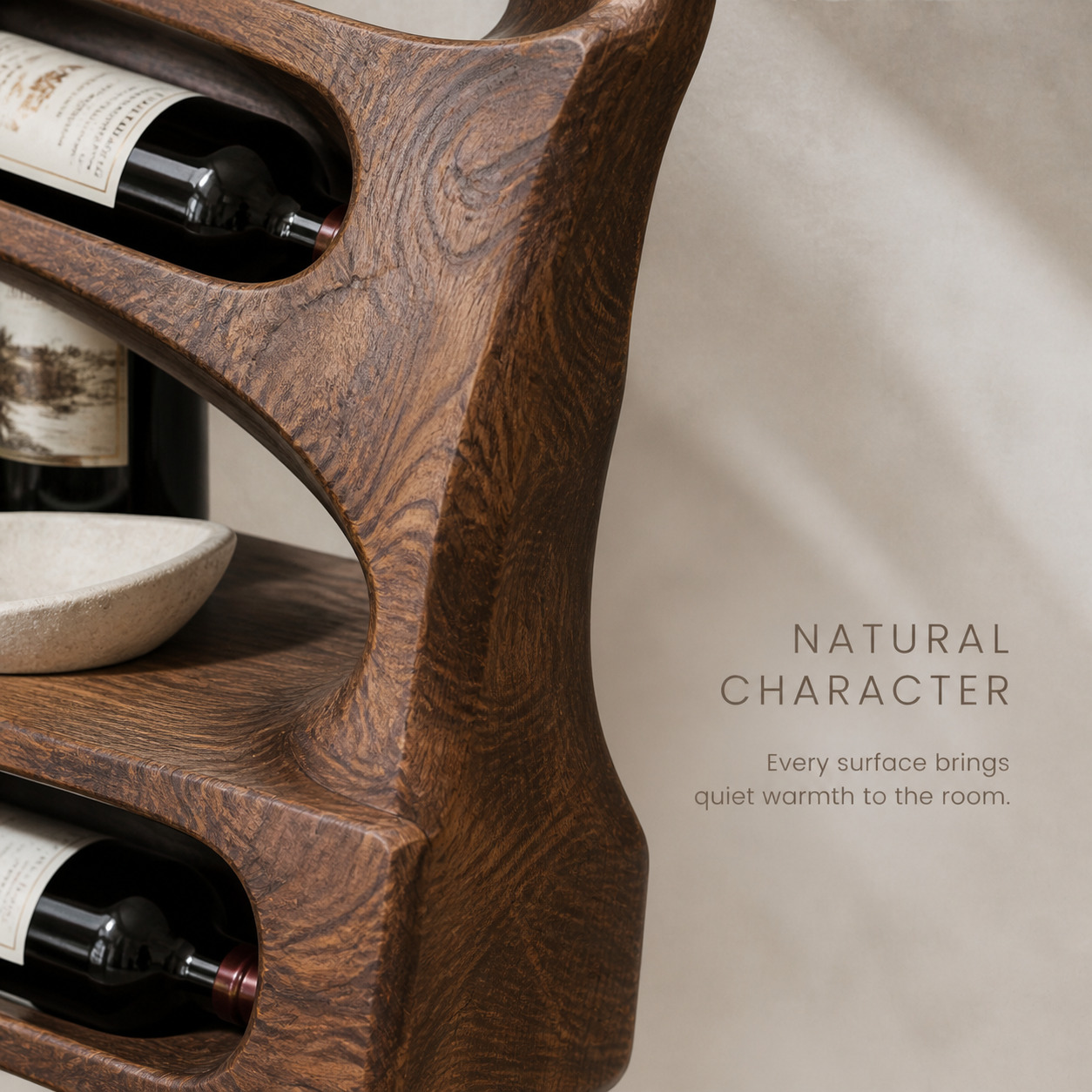 Elara Curved Natural Wood Wine Holder - Design 355 - product image 05