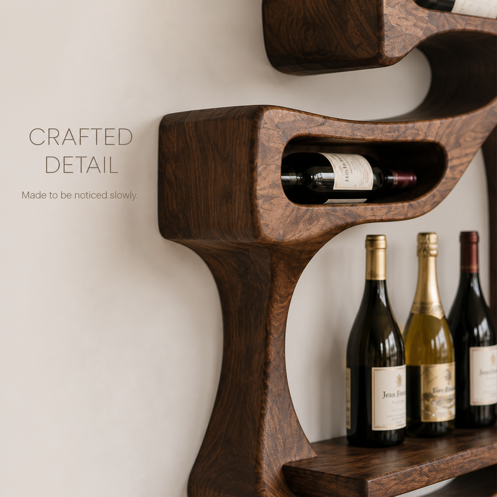 Elara Curved Natural Wood Wine Holder - Design 355 - product image 06