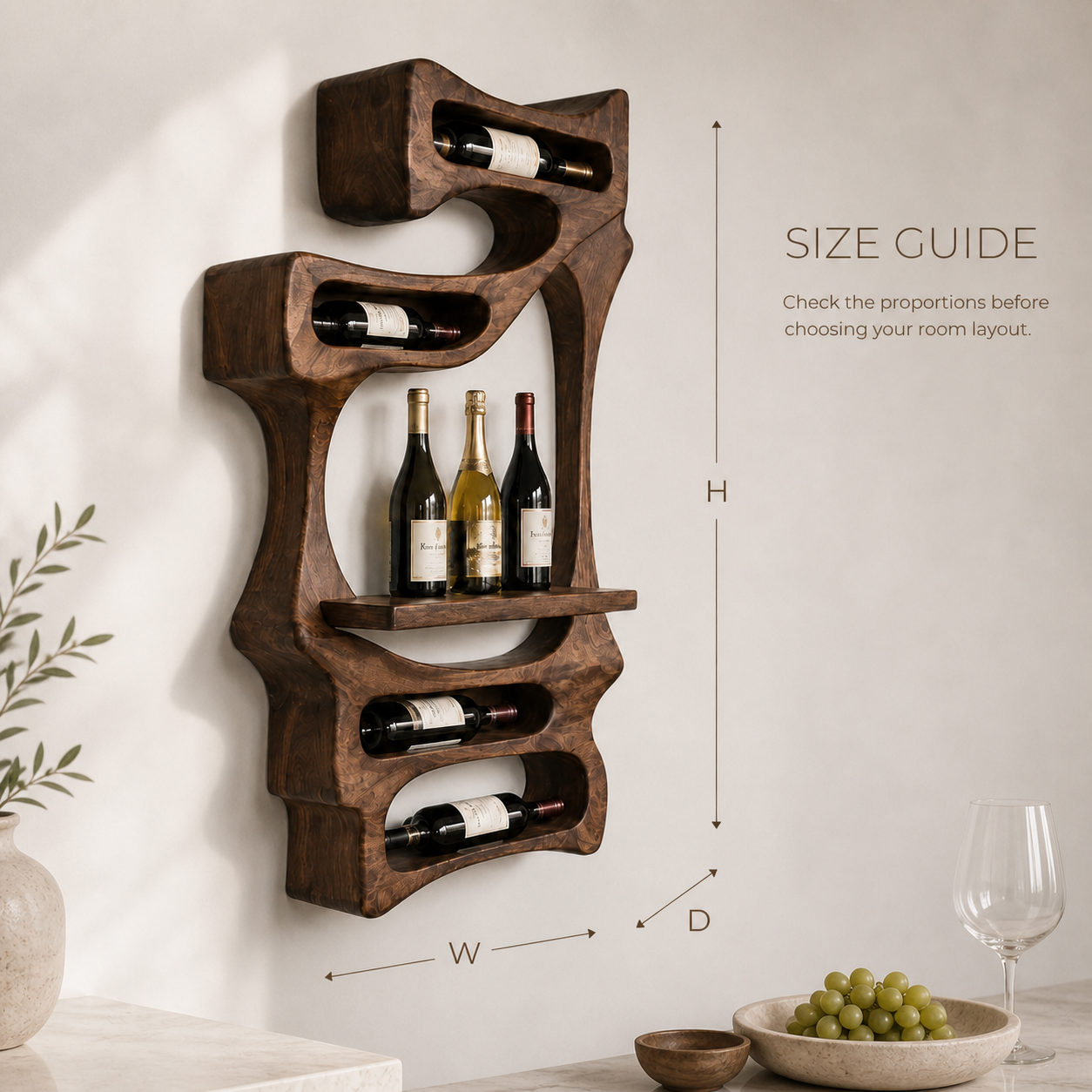 Elara Curved Natural Wood Wine Holder - Design 355 - product image 08