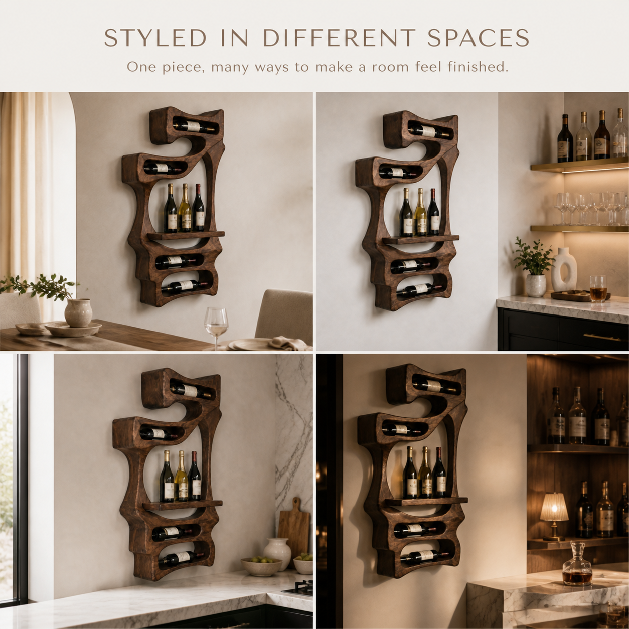 Elara Curved Natural Wood Wine Holder - Design 355 - product image 10