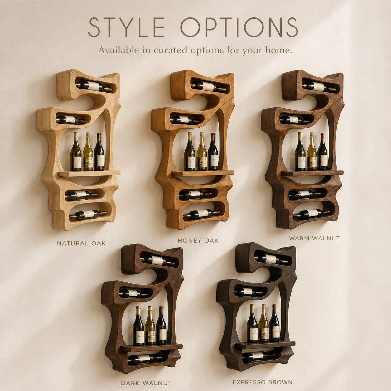 Elara Curved Natural Wood Wine Holder - Design 355 - product image 11