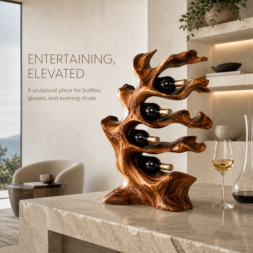 Veyra Natural Wood Counter Wine Rack - Design 356 - product image 02