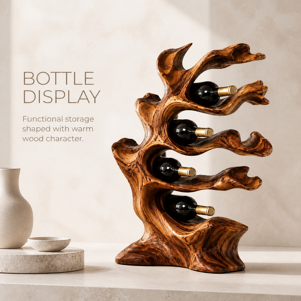 Veyra Natural Wood Counter Wine Rack - Design 356 - product image 03