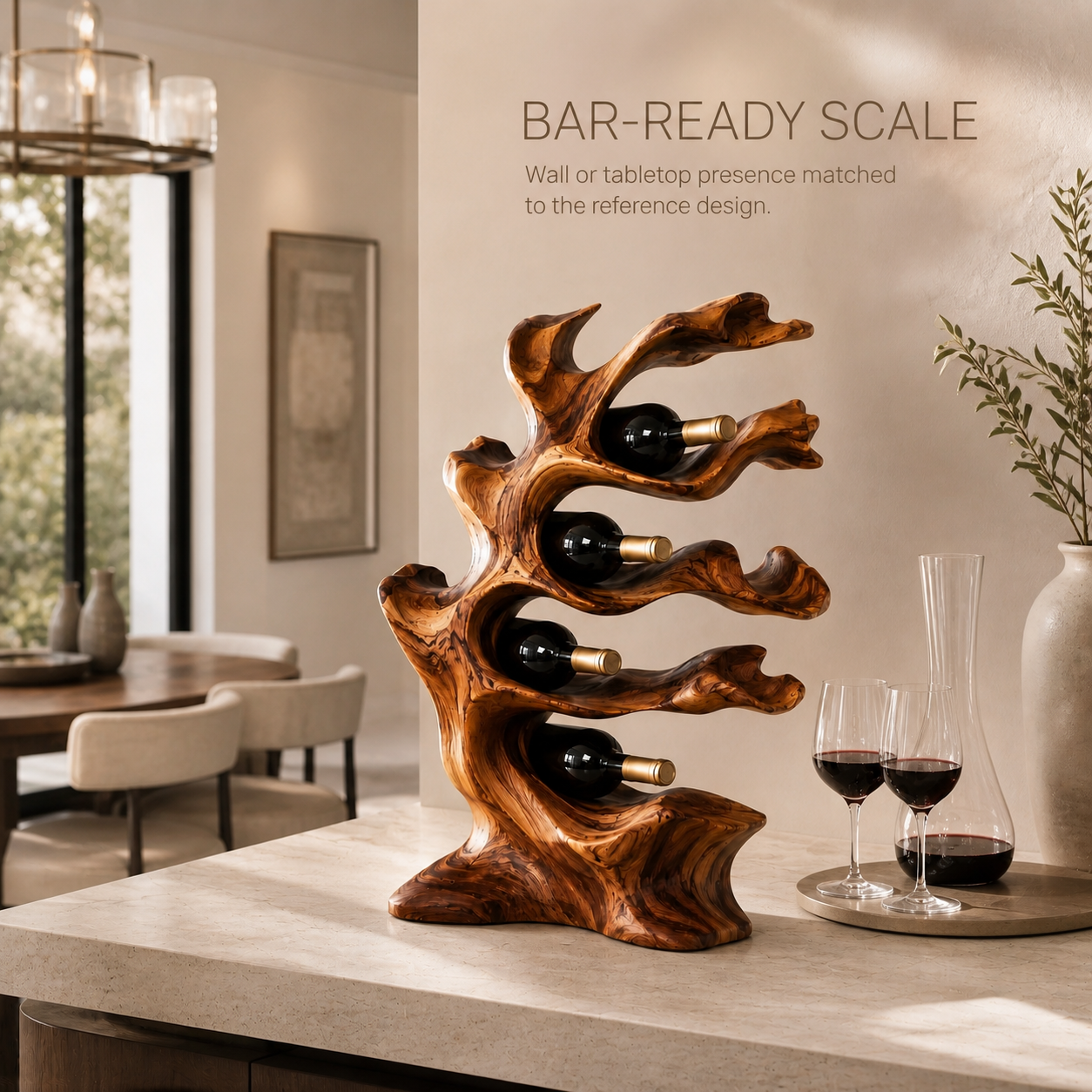 Veyra Natural Wood Counter Wine Rack - Design 356 - product image 04