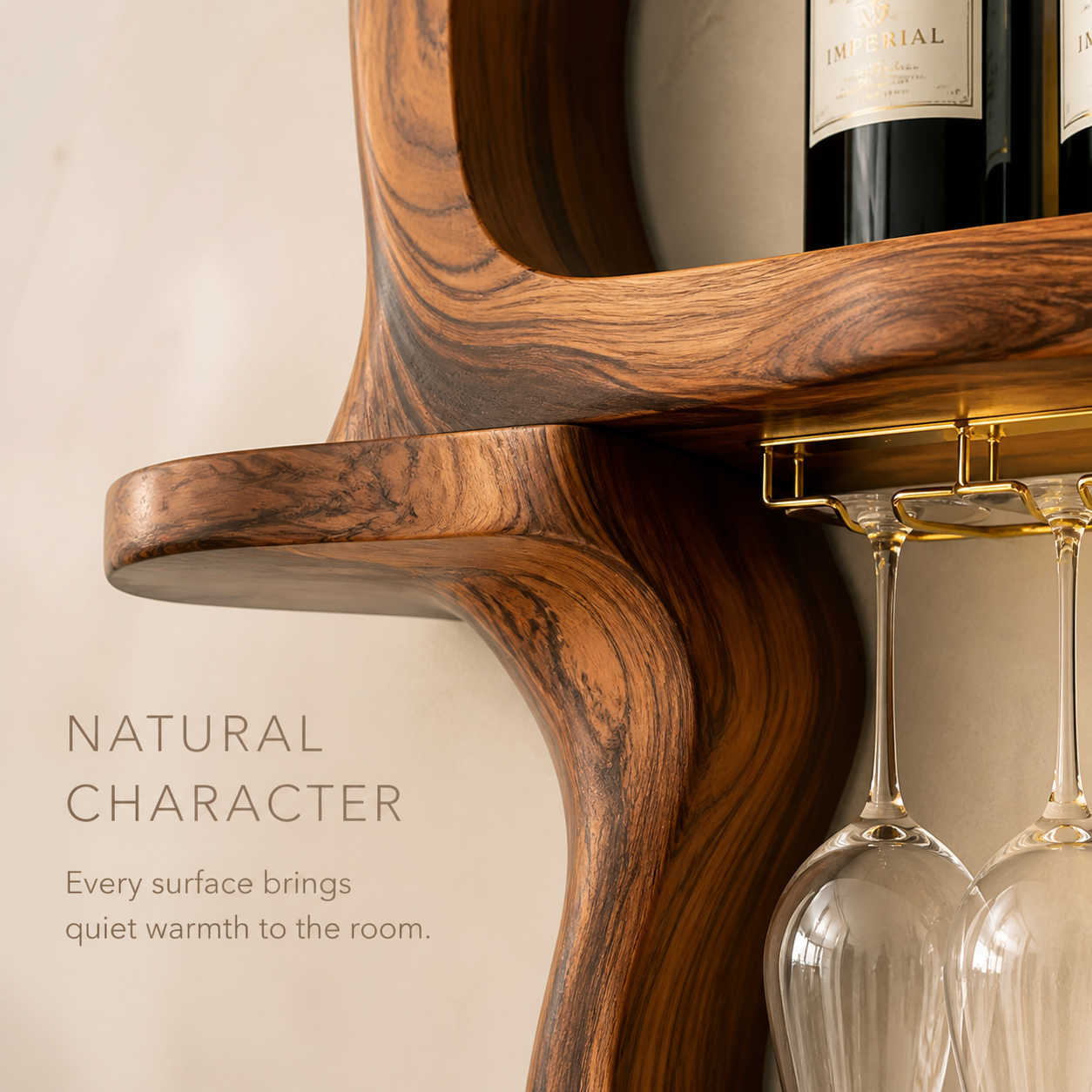 Rowan Natural Wood Wall Wine Holder - Design 359 - product image 05
