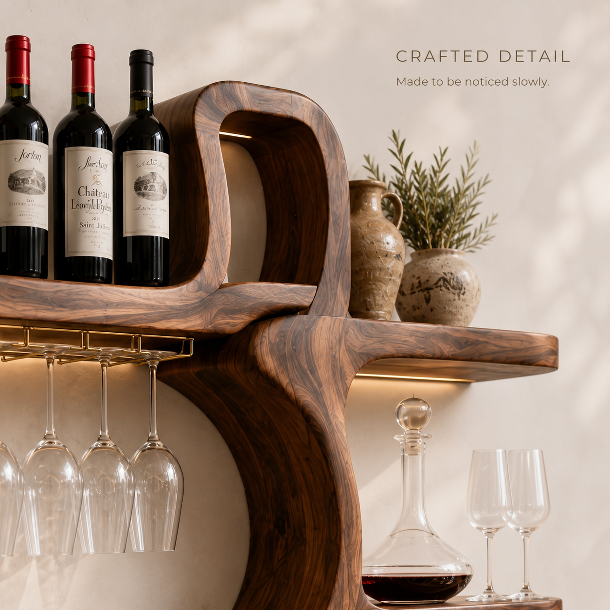 Rowan Natural Wood Wall Wine Holder - Design 359 - product image 06