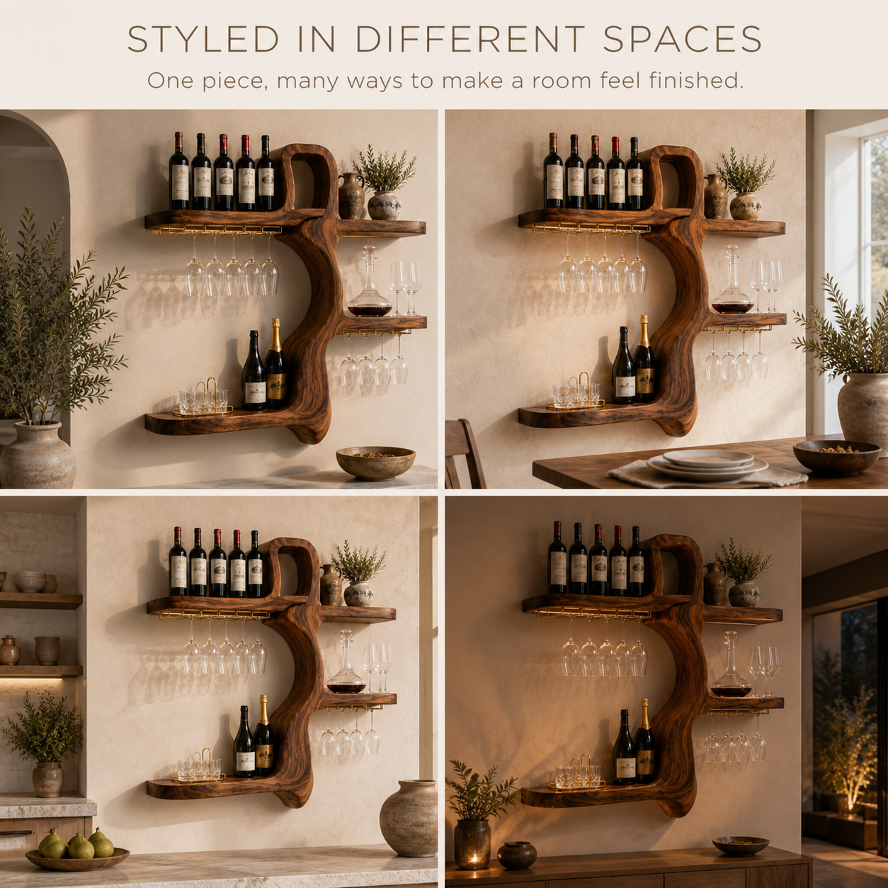 Rowan Natural Wood Wall Wine Holder - Design 359 - product image 10
