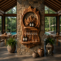 Elara Curved Natural Wood Wine Holder - Design 363 - main view