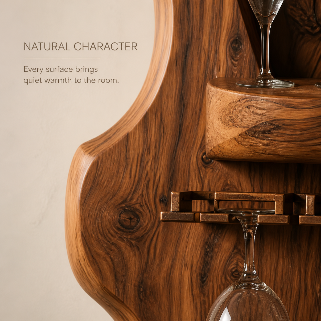 Elara Curved Natural Wood Wine Holder - Design 363 - product image 05