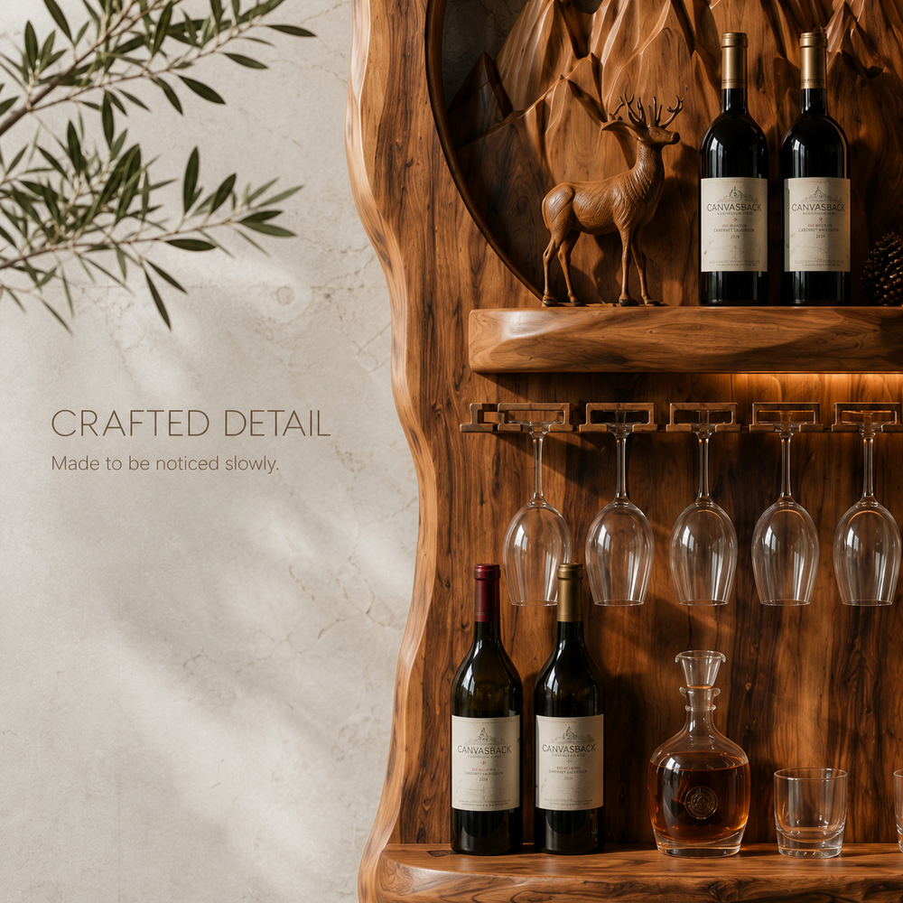 Elara Curved Natural Wood Wine Holder - Design 363 - product image 06
