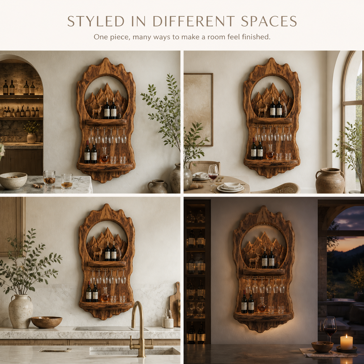 Elara Curved Natural Wood Wine Holder - Design 363 - product image 10