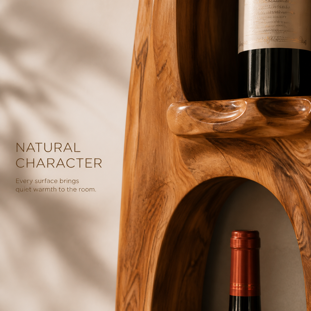 Veyra Natural Wood Wall Wine Rack - Design 364 - product image 05