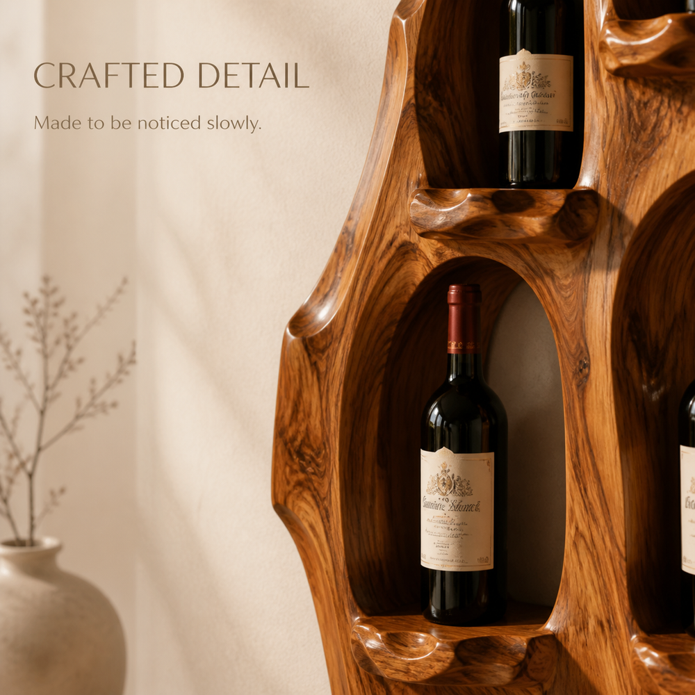 Veyra Natural Wood Wall Wine Rack - Design 364 - product image 06