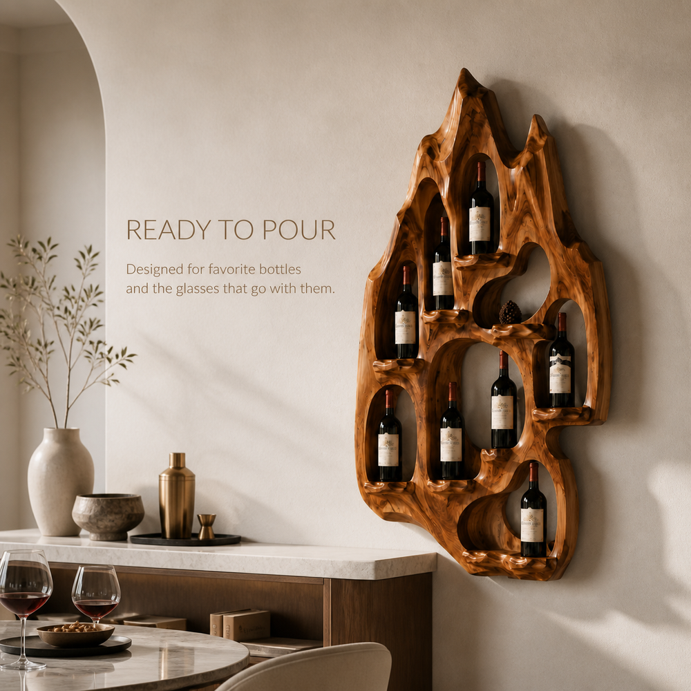 Veyra Natural Wood Wall Wine Rack - Design 364 - product image 07