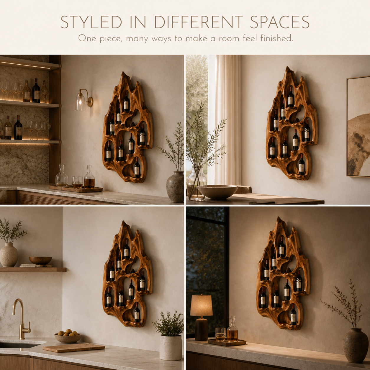 Veyra Natural Wood Wall Wine Rack - Design 364 - product image 10
