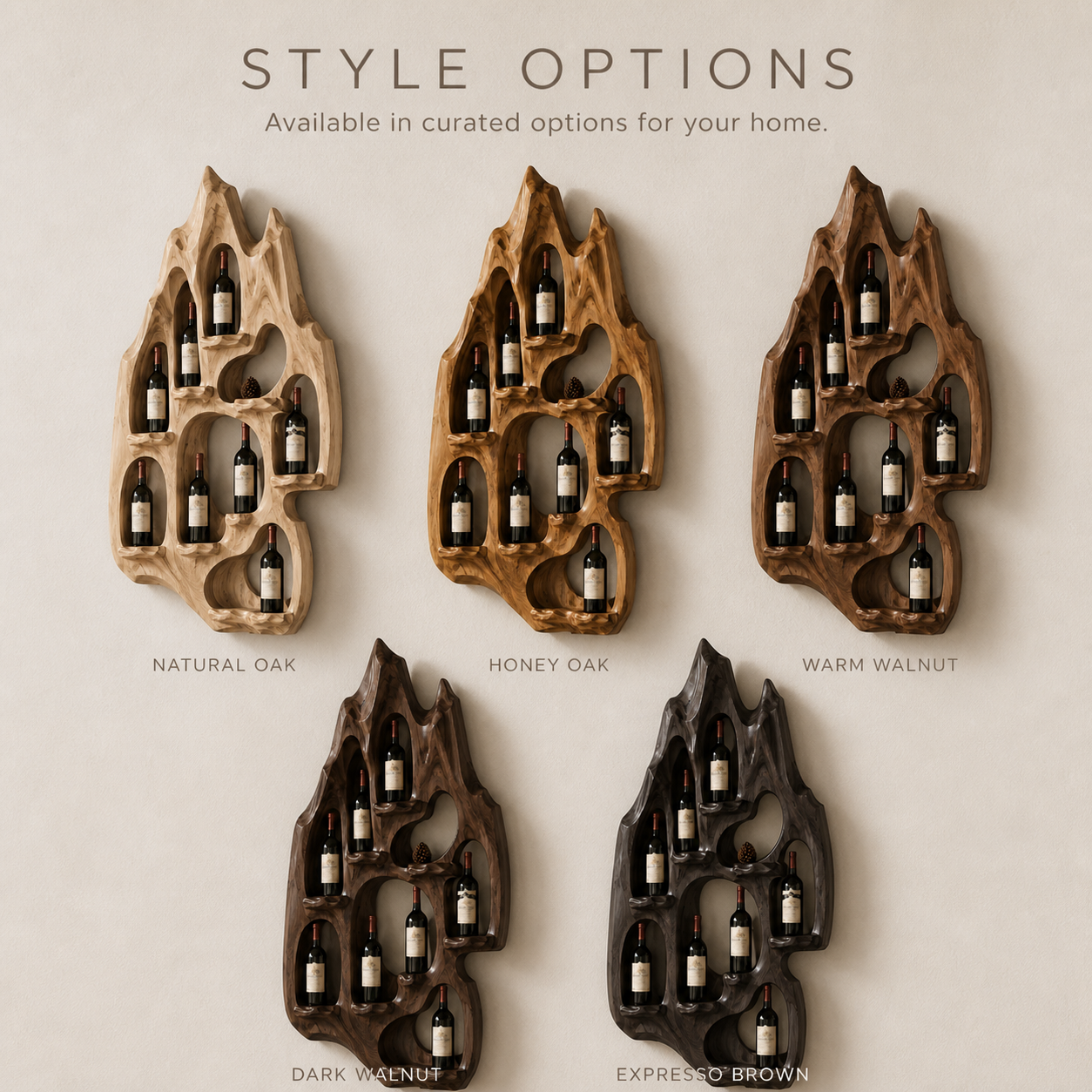 Veyra Natural Wood Wall Wine Rack - Design 364 - product image 11