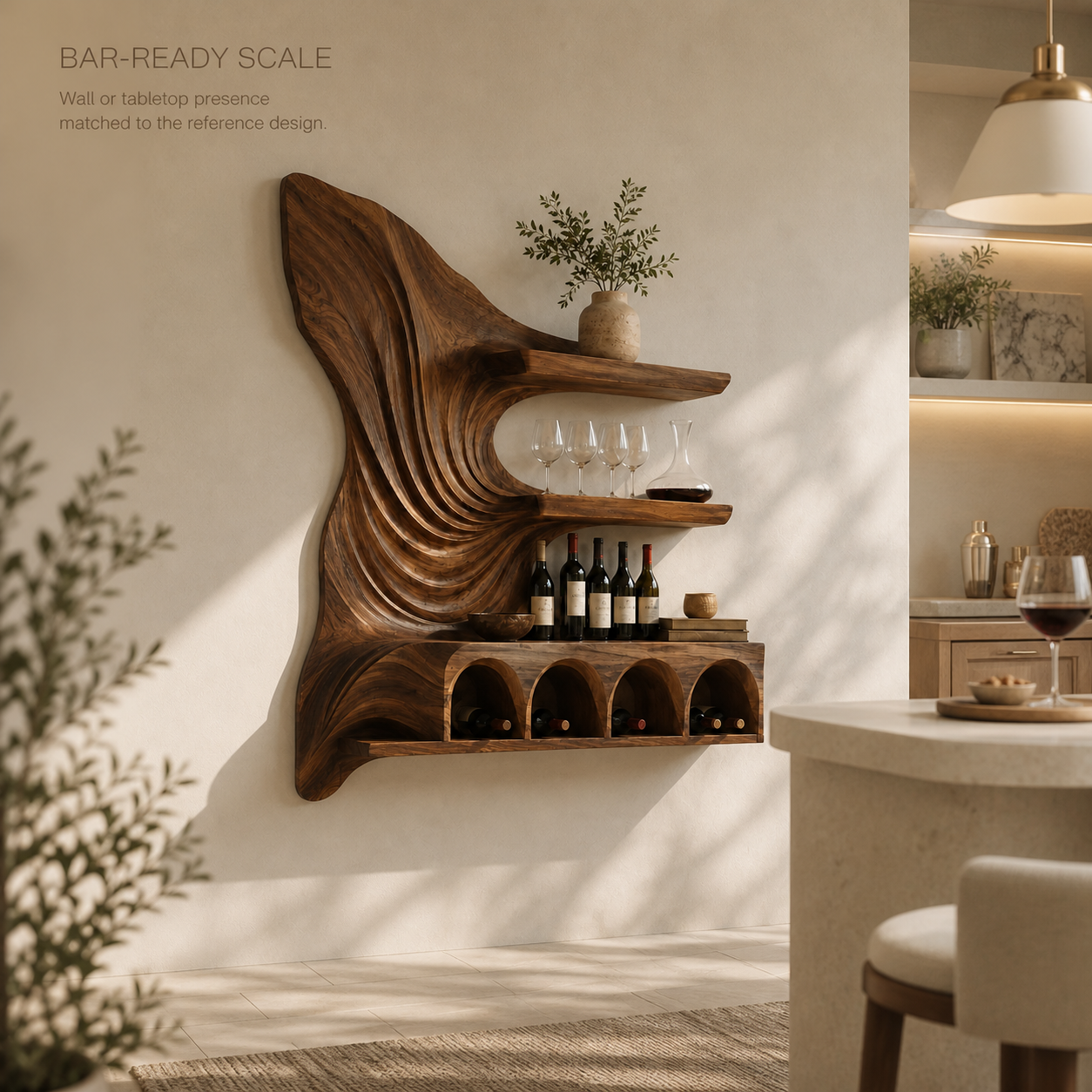 Rowan Natural Wood Wall Wine Holder - Design 367 - product image 04