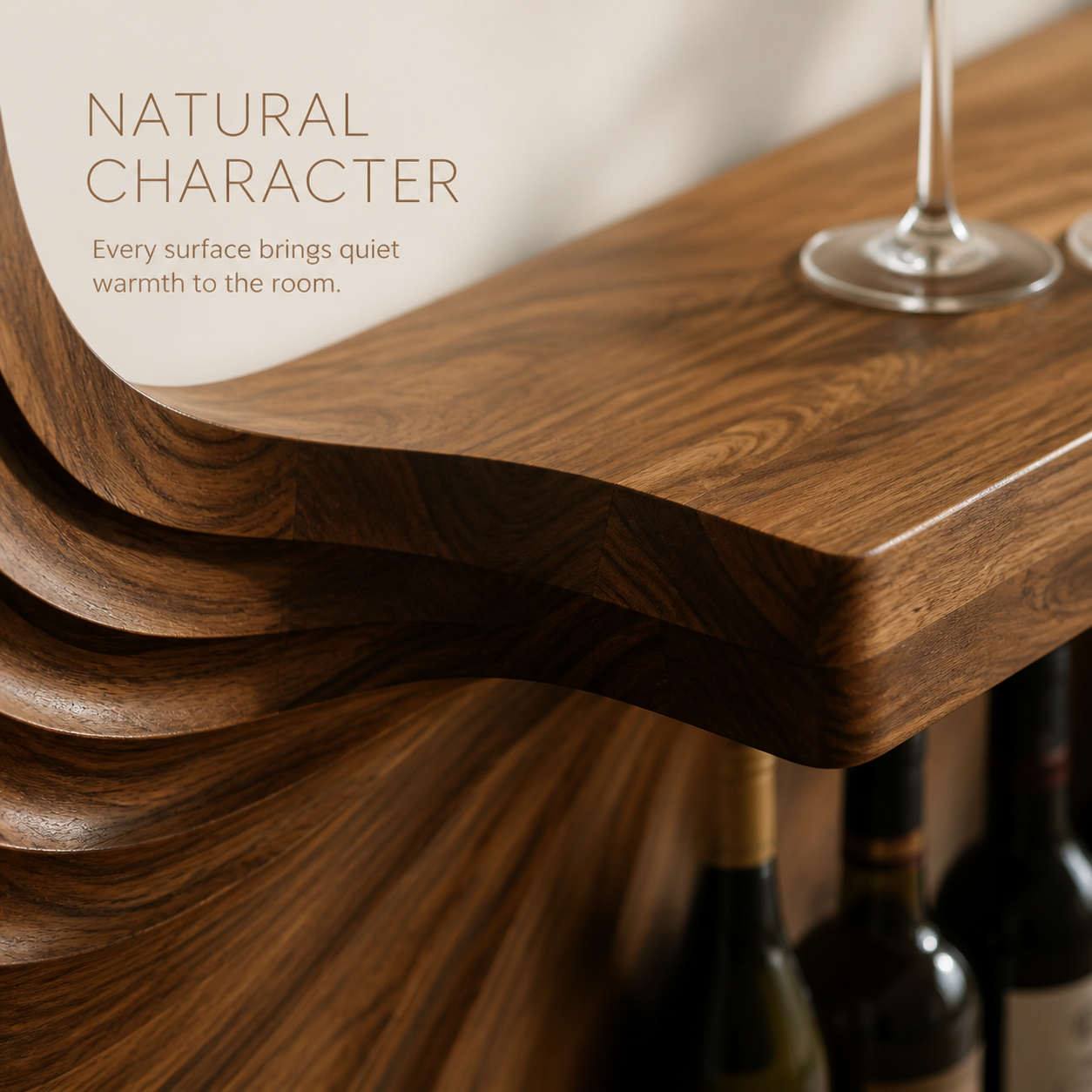 Rowan Natural Wood Wall Wine Holder - Design 367 - product image 05