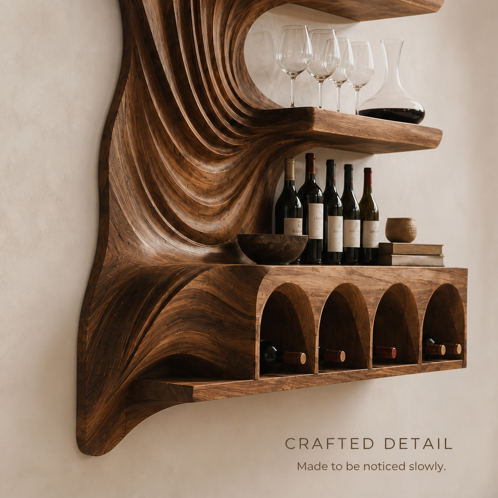 Rowan Natural Wood Wall Wine Holder - Design 367 - product image 06