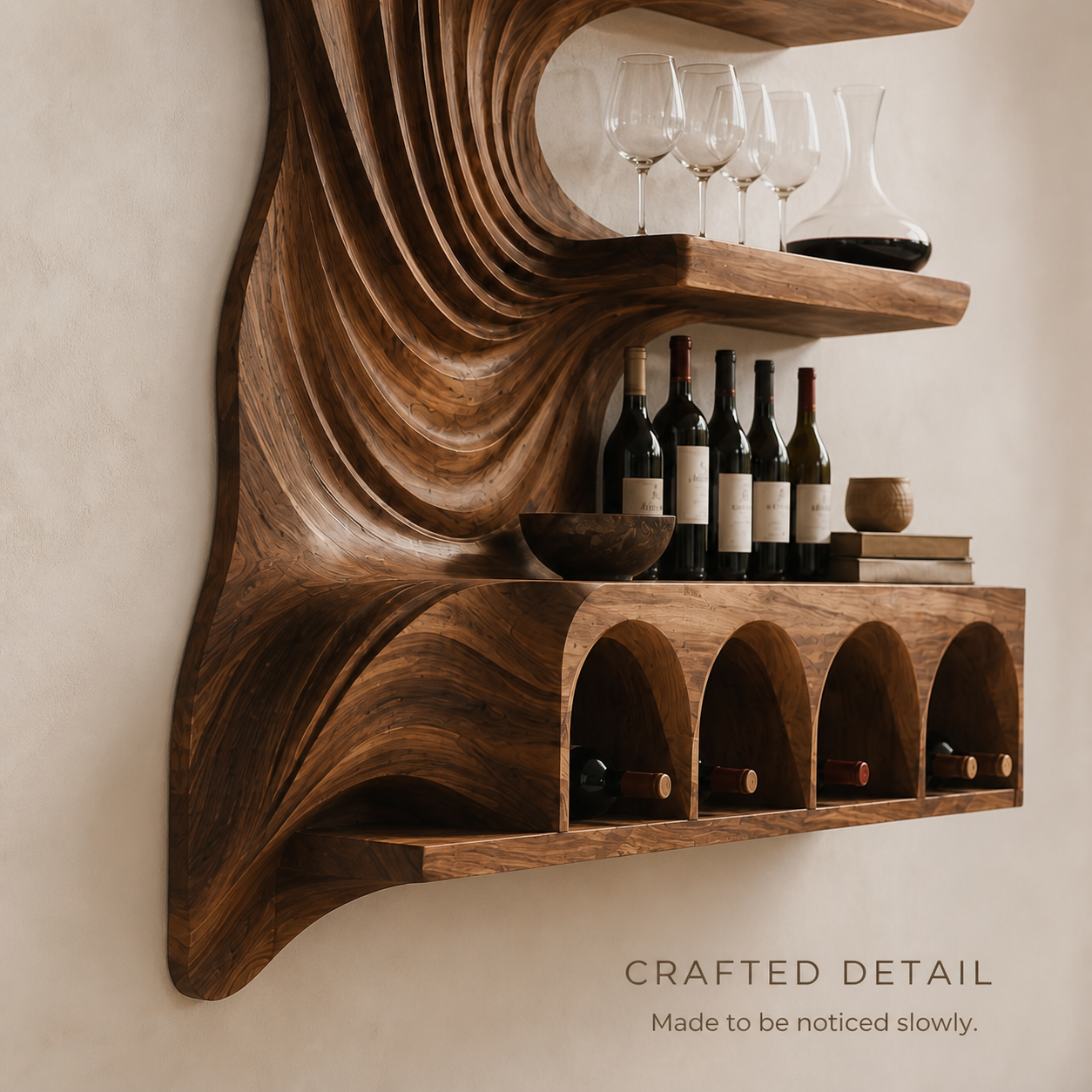 Rowan Natural Wood Wall Wine Holder - Design 367 - product image 06