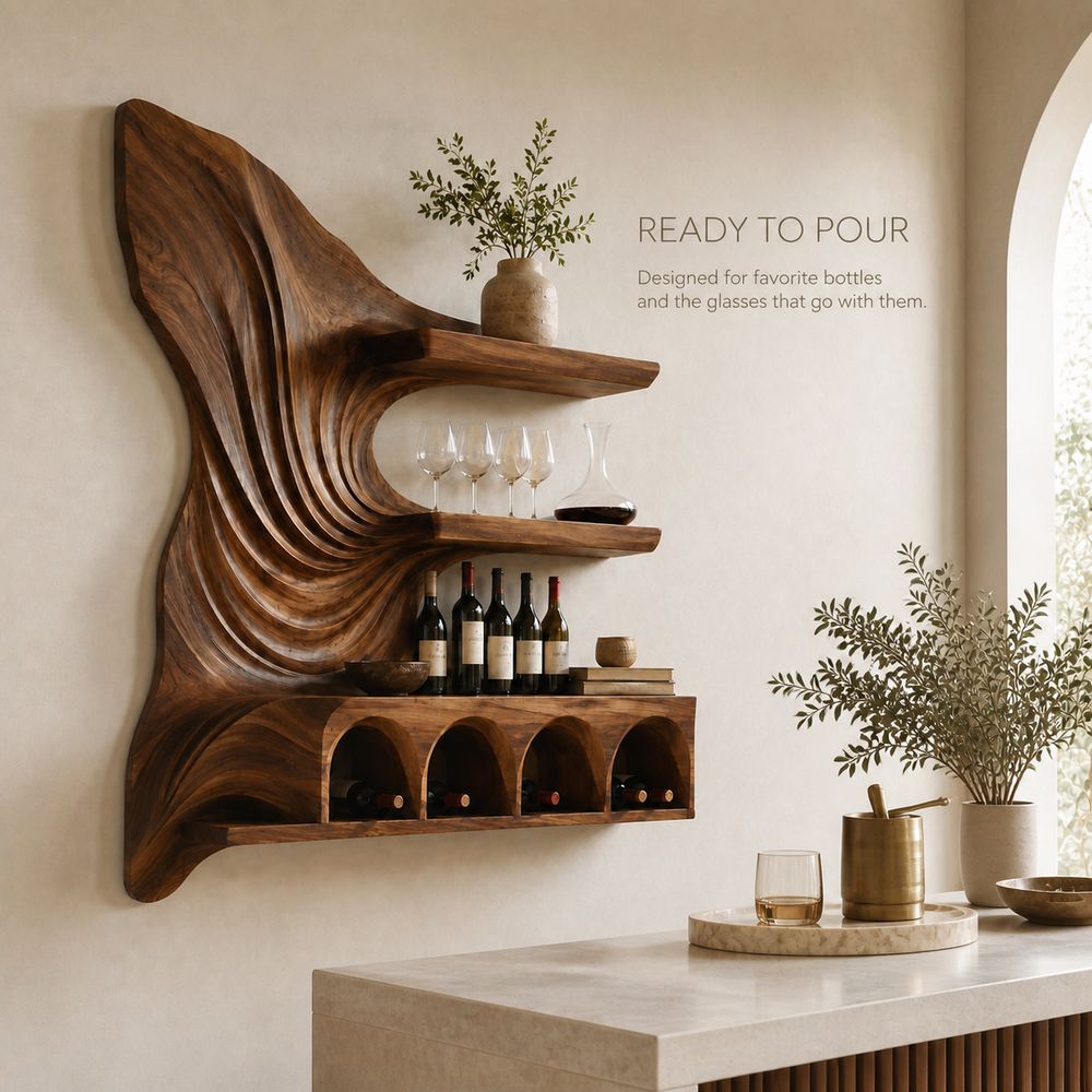 Rowan Natural Wood Wall Wine Holder - Design 367 - product image 07