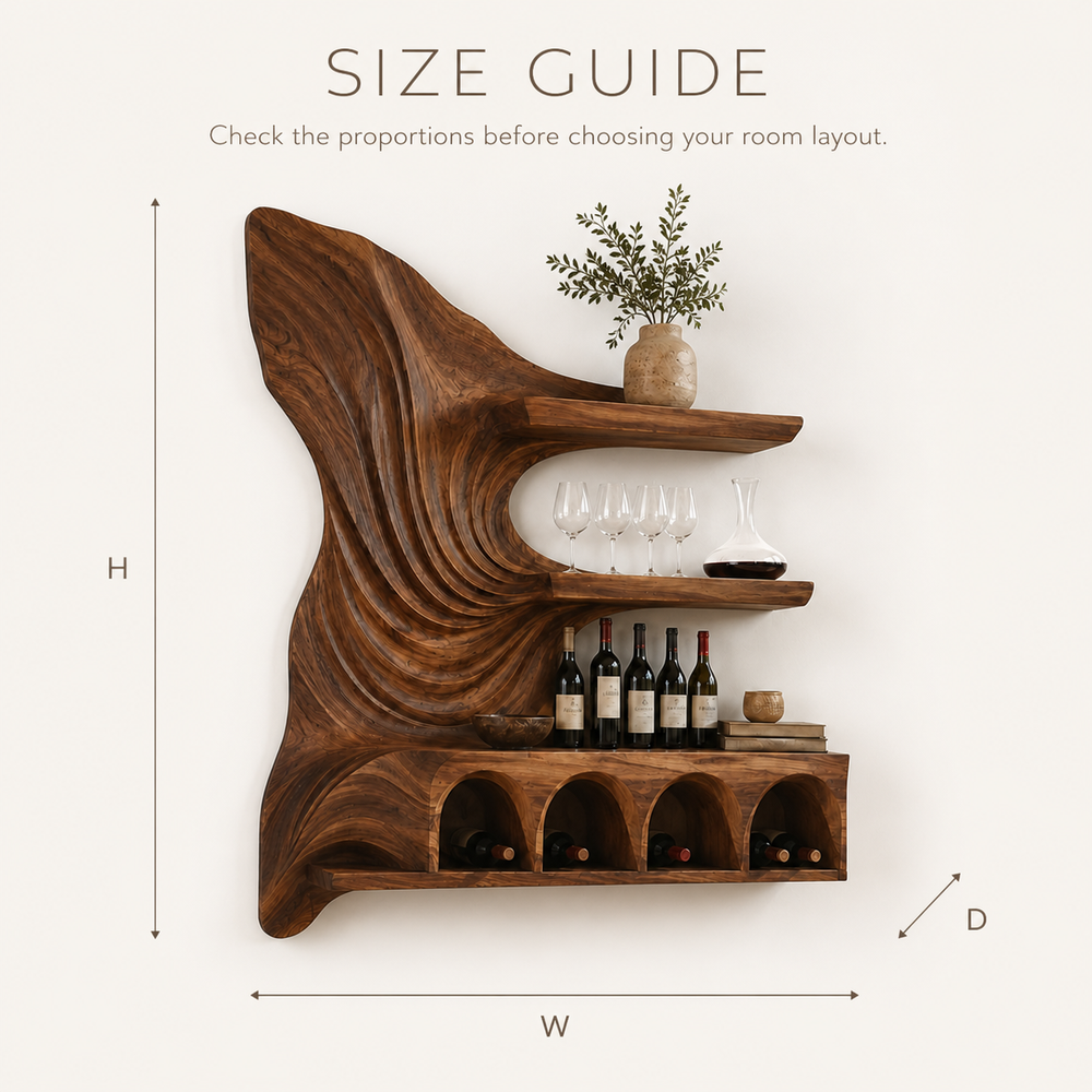 Rowan Natural Wood Wall Wine Holder - Design 367 - product image 08