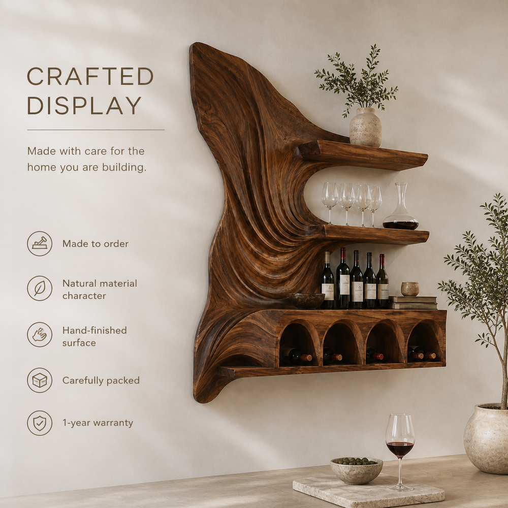 Rowan Natural Wood Wall Wine Holder - Design 367 - product image 09